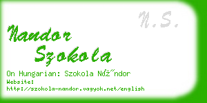 nandor szokola business card